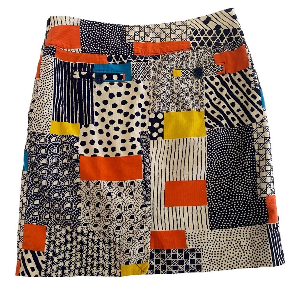 Anthropologie We Love Vera Patchwork Corduroy Skirt Size 0